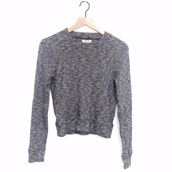 Madewell Marled Mockneck Long Sleeve Sweatshirt - Picture 1 of 6